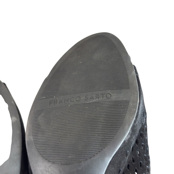 Franco Sarto Monaco2 Womens Dress Sandal Sz 9 Slingback Laser Cut Black Leather - Picture 9 of 14